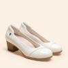 imageDREAM PAIRS Womens Pumps Low Chunky Block Closed Toe Shoes Work Comfortable Heels Round Toe DressWhite