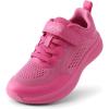 imageDREAM PAIRS Kids Wide Toe Box Athletic Running Sneakers Breathable Lightweight Casual Tennis Shoes Minimalist for Boys Girls School SportsRose Red