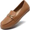 imageDREAM PAIRS Loafers for Women Casual Comfortable Slip On Flat Lightweight Leisure Work Shoe Comfort Walking ShoesBrownpu