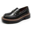 imageDREAM PAIRS Loafers for Women Platform Chunky Heel Slip On Loafers Business Office Casual Dressy Loafer ShoesBlackpu