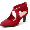 imageDREAM PAIRS Womens Pumps Closed Pointed Toe Kitten Heels Elegant Party Wedding Dress Shoes for WomenRed