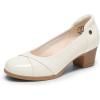 imageDREAM PAIRS Womens Pumps Low Chunky Block Closed Toe Shoes Work Comfortable Heels Round Toe DressWhite