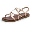 imageDREAM PAIRS Womens Sandals Cross Strappy Gladiator Dress Flat Sandals Daily Casual Comfortable Summer Shoes