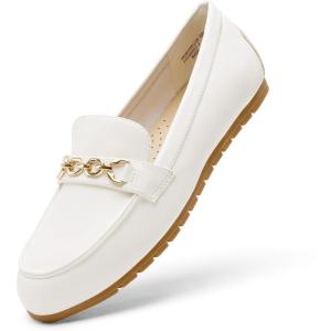 imageDREAM PAIRS Loafers for Women Casual Comfortable Slip On Flat Lightweight Leisure Work Shoe Comfort Walking ShoesWhite