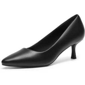 imageDREAM PAIRS Womens Pumps Closed Toe Pointed Toe Kitten Heels for Women Party Dance Wedding Dress Shoes for WomenBlackpu