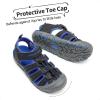 imageDREAM PAIRS Boys Girls ClosedToe Outdoor Summer Sport Sandals for ToddlerLittleBig KidBlackDark Blue