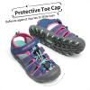 imageDREAM PAIRS Boys Girls ClosedToe Outdoor Summer Sport Sandals for ToddlerLittleBig KidBlueFuchsiaMint