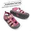 imageDREAM PAIRS Boys Girls ClosedToe Outdoor Summer Sport Sandals for ToddlerLittleBig KidFuchsiaMultiGrey