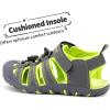 imageDREAM PAIRS Boys Girls ClosedToe Outdoor Summer Sport Sandals for ToddlerLittleBig KidGreyGreen