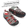 imageDREAM PAIRS Boys Girls ClosedToe Outdoor Summer Sport Sandals for ToddlerLittleBig KidGreyLightGreyRed