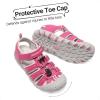 imageDREAM PAIRS Boys Girls ClosedToe Outdoor Summer Sport Sandals for ToddlerLittleBig KidHot Pink