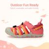 imageDREAM PAIRS Boys Girls Outdoor Athletic Sport Sandals Summer Hiking Beach Casual Closed Toe Rainbow Multicolor for ToddlerLittleBig KidsRedRainbow