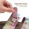 imageDREAM PAIRS Girls Boys Slides For Kids NonSlip with Adjustable Straps for Indoor amp Outdoor Toddler Little KidBig KidRainbow