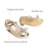 imageDREAM PAIRS Girls Dress Shoes Mary Jane Heel TStrap Party Flower Wedding Princess Pumps for Little Big KidGold