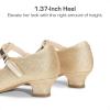 imageDREAM PAIRS Girls Dress Shoes Mary Jane Heel TStrap Party Flower Wedding Princess Pumps for Little Big KidGold
