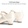 imageDREAM PAIRS Girls Dress Shoes Mary Jane Heel TStrap Party Flower Wedding Princess Pumps for Little Big KidIvory