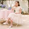 imageDREAM PAIRS Girls Dress Shoes Slingback Heels Round Toe Pump for Little Big Kids Flower Party Wedding PrincessWhitePearl