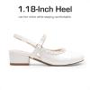 imageDREAM PAIRS Girls Dress Shoes Slingback Heels Round Toe Pump for Little Big Kids Flower Party Wedding PrincessWhitePearl