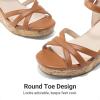 imageDREAM PAIRS Girls Wedge Sandals Flatform Open Toe Summer Platform Sandals Flower Wedding Party for Little KidBig KidAll Brown