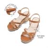 imageDREAM PAIRS Girls Wedge Sandals Flatform Open Toe Summer Platform Sandals Flower Wedding Party for Little KidBig KidAll Brown