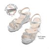 imageDREAM PAIRS Girls Wedge Sandals Flatform Open Toe Summer Platform Sandals Flower Wedding Party for Little KidBig KidAll Silver