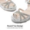 imageDREAM PAIRS Girls Wedge Sandals Flatform Open Toe Summer Platform Sandals Flower Wedding Party for Little KidBig KidAll Silver