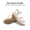 imageDREAM PAIRS Girls Wedge Sandals Flatform Open Toe Summer Platform Sandals Flower Wedding Party for Little KidBig KidAll White