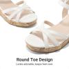 imageDREAM PAIRS Girls Wedge Sandals Flatform Open Toe Summer Platform Sandals Flower Wedding Party for Little KidBig KidAll White