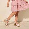 imageDREAM PAIRS Girls Wedge Sandals Flatform Open Toe Summer Platform Sandals Flower Wedding Party for Little KidBig KidAll White
