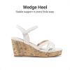 imageDREAM PAIRS Girls Wedge Sandals Flatform Open Toe Summer Platform Sandals Flower Wedding Party for Little KidBig KidAll White