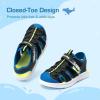 imageDREAM PAIRS Toddler Boys Girls Sport Sandals Cute Breathable Lightweight Outdoor Play Casual Closed Toe Hook and Loop for ToddlersLittleBig KidsBlack
