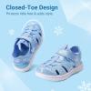 imageDREAM PAIRS Toddler Boys Girls Sport Sandals Cute Breathable Lightweight Outdoor Play Casual Closed Toe Hook and Loop for ToddlersLittleBig KidsLight Blue