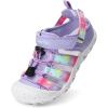 imageDREAM PAIRS Boys Girls Outdoor Athletic Sport Sandals Summer Hiking Beach Casual Closed Toe Rainbow Multicolor for ToddlerLittleBig KidsPurple