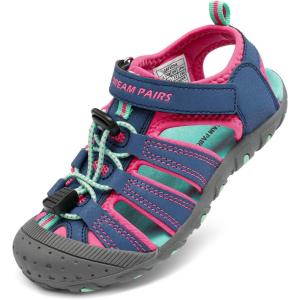 imageDREAM PAIRS Boys Girls ClosedToe Outdoor Summer Sport Sandals for ToddlerLittleBig KidBlueFuchsiaMint