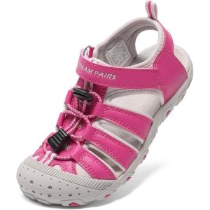 imageDREAM PAIRS Boys Girls ClosedToe Outdoor Summer Sport Sandals for ToddlerLittleBig KidHot Pink
