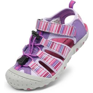 imageDREAM PAIRS Boys Girls ClosedToe Outdoor Summer Sport Sandals for ToddlerLittleBig KidPurpleLightPurple