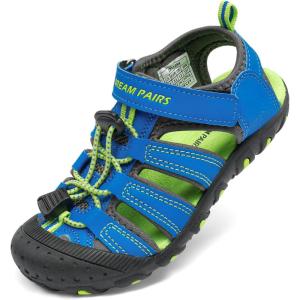 imageDREAM PAIRS Boys Girls ClosedToe Outdoor Summer Sport Sandals for ToddlerLittleBig KidRoyalBlueGreen