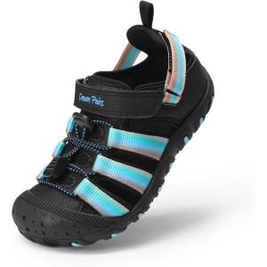 imageDREAM PAIRS Boys Girls Outdoor Athletic Sport Sandals Summer Hiking Beach Casual Closed Toe Rainbow Multicolor for ToddlerLittleBig KidsBlackBlue