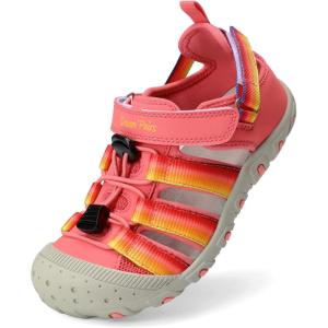 imageDREAM PAIRS Boys Girls Outdoor Athletic Sport Sandals Summer Hiking Beach Casual Closed Toe Rainbow Multicolor for ToddlerLittleBig KidsRedRainbow