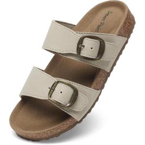 imageDREAM PAIRS Girls Boys Slides For Kids NonSlip with Adjustable Straps for Indoor amp Outdoor Toddler Little KidBig KidBeige