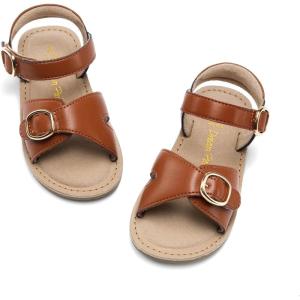 imageDREAM PAIRS Girls Sandals Fashion Sandal with Adjustable Straps OpenToe Comfortable Summer Shoes for Toddler Little KidBrown