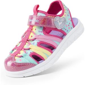 imageDREAM PAIRS Toddler Boys Girls Sport Sandals Cute Breathable Lightweight Outdoor Play Casual Closed Toe Hook and Loop for ToddlersLittleBig KidsPink