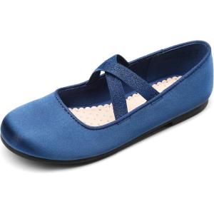 imageDream Pairs Girls Ballerina Dress Shoes Mary Jane FlatsNavy Bluesatin