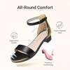 image:imageDREAM PAIRS Girls Sandals Low Heel Dress Pump Ankle Strap Flower Wedding Party Shoes for Little KidBig KidBlack