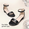 image:imageDREAM PAIRS Girls Sandals Low Heel Dress Pump Ankle Strap Flower Wedding Party Shoes for Little KidBig KidBlack