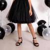 image:imageDREAM PAIRS Girls Sandals Low Heel Dress Pump Ankle Strap Flower Wedding Party Shoes for Little KidBig KidBlack