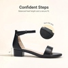 image:imageDREAM PAIRS Girls Sandals Low Heel Dress Pump Ankle Strap Flower Wedding Party Shoes for Little KidBig KidBlack