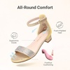 image:imageDREAM PAIRS Girls Sandals Low Heel Dress Pump Ankle Strap Flower Wedding Party Shoes for Little KidBig KidGold