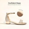 image:imageDREAM PAIRS Girls Sandals Low Heel Dress Pump Ankle Strap Flower Wedding Party Shoes for Little KidBig KidGoldglitter