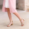 image:imageDREAM PAIRS Girls Sandals Low Heel Dress Pump Ankle Strap Flower Wedding Party Shoes for Little KidBig KidGoldglitter